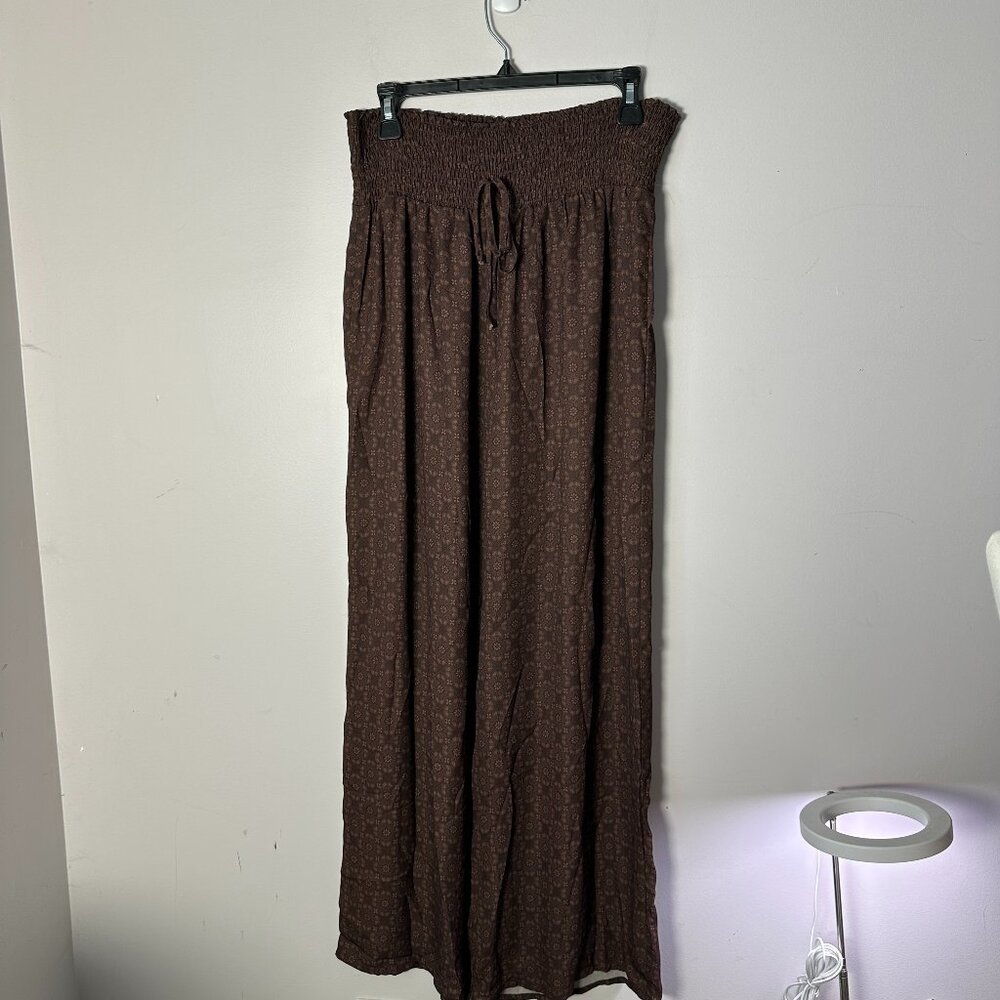 EUC Closet Full Womens Pants Slacks Brown Floral  XL Extra Large